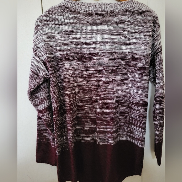 It's Our Time Purple/Burgundy Ombré Long Sleeve Sweater Sz M - Picture 2 of 4